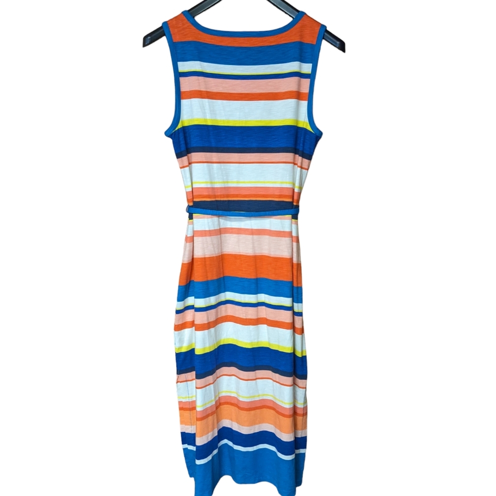 Talbots Belted Stripe Midi Dress Size Medium - Picture 5 of 9